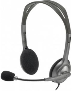 Наушники с микрофоном Stereo H110 серебристый 1 8м накладные оголовье 981 000459 Logitech