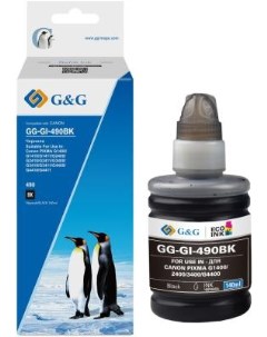 Чернила GG GI 490BK GI 490 черный пигментный 140мл для Canon Pixma G1400 G2400 G3400 G4400 G&g