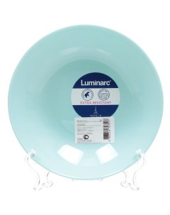 Тарелка суповая стекло 20 см круглая Diwali Turquoise P2019 бирюзовая Luminarc