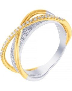 Кольцо с 85 бриллиантами из комбинированного золота Джей ви