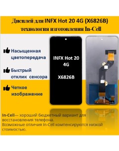 Дисплей для смартфона Infinix Hot 20 4G X6826B тип экрана In Cell Telaks