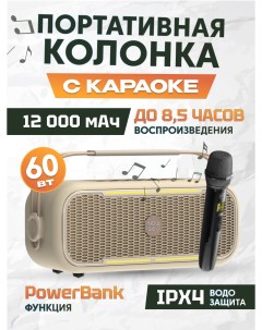 Портативная колонка С2K Karaoke Beige Nowgo