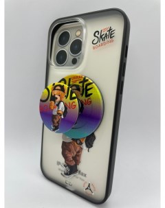 Чехол под Iphone 14 pro c магнитным попсокетом Мишка с телефоном Boter