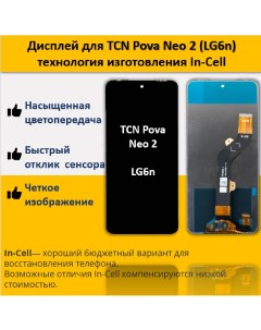 Дисплей для смартфона Tecno Pova Neo 2 LG6n технология In Cell Telaks