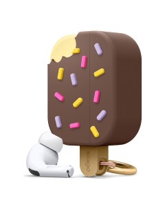 Чехол с карабином Ice Cream Silicone Hang case для AirPods Pro Коричневый Elago