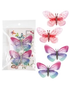 Набор из 2 заколок Fashion Бабочки Шифон Принт Lukky