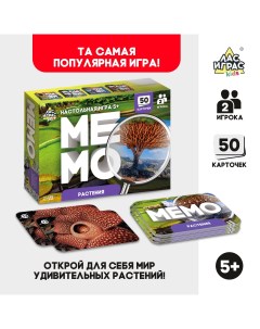 Настольная игра Мемо KIDS Растения 50 карт Лас играс