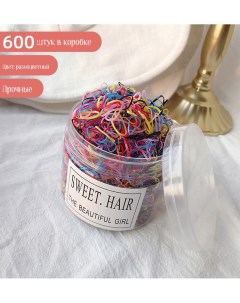 Набор резинок для волос DEVI KIDSTORE силиконовые разноцветные яркие 600 шт Devi.kidstore