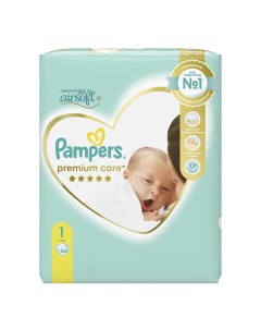 Подгузники Premium Care Newborn 1 2 5 кг 66 шт Pampers