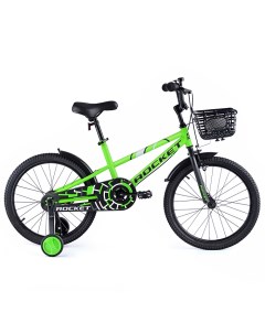 Велосипед детский двухколесный рост 120 135 см колеса 20 100 зеленый Rocket