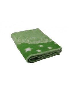 Одеяло Полушерстяное Ежик зеленый 40 шерсть 47 Пан 13 хлопок 100x140 Nobrand