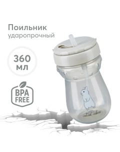 Поильник для кормления с трубочкой 360 мл 14011 серый Happy baby