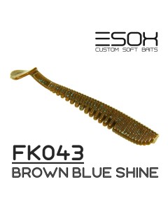 Силиконовая приманка Awanura 76 мм цвет fk043 Brown Blue Shine 7 шт Esox