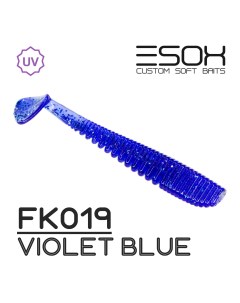 Силиконовая приманка Awanura 76 мм цвет fk019 Violet Blue 7 шт Esox