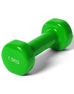 Гантель виниловая 1 5 кг зеленый Sportex