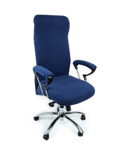 Чехол на стул компьютерное кресло A2 Blue размер L цвет темно синий Crocus life