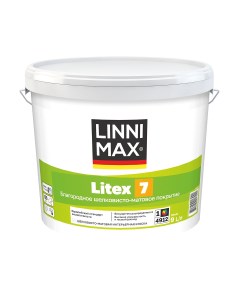 Краска интерьерная Litex 7 шелковисто матовая база 1 белая 9 л Linnimax