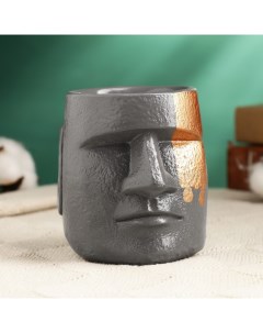 Цветочное кашпо Истукан моаи органайзер 10114124 серый бронза 1 шт Хорошие сувениры