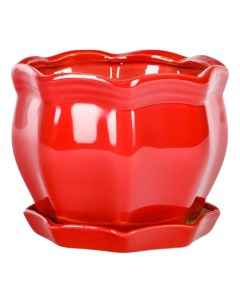 Цветочное кашпо красный 1 шт Shine pots