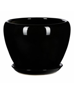 Цветочное кашпо черный 1 шт Shine pots