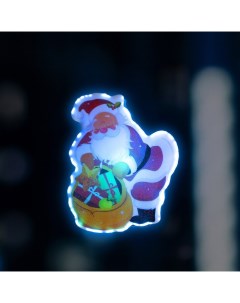 Светодиодная игрушка на липучке Дед Мороз с подарками 9 x 10 см свечение мульти 2шт Luazon lighting