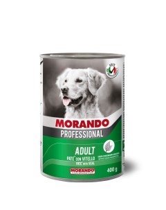 Влажный корм для взрослых собак Professional паштет с телятиной 24шт по 400г Morando