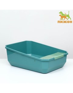 Лоток для кошек зеленый пластик 61 5 х 45 х 22 см Пижон