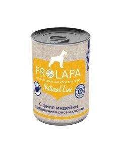 Влажный корм для собак NATURAL LINE с филе индейки рис и клюква 6шт по 400г Prolapa