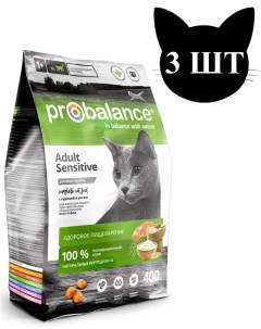 Сухой корм для кошек Sensitive с курицей и рисом 3шт по 0 4кг Probalance