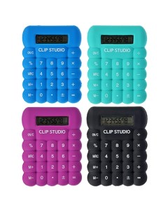 Калькулятор 8 разр с мягким силиконовым корп 7 4х9 7см пластик 4 цв Clipstudio