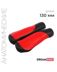 Грипсы 130 мм анатомические цвет черный красный Dream bike