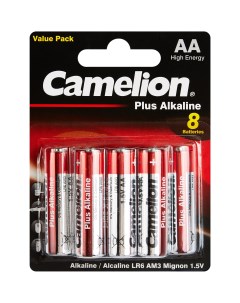 Батарейка алкалиновая Camelion Plus Alkaline LR6 BP5 3 AA 8 шт Без бренда