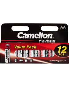 Батарейка алкалиновая Camelion Plus Alkaline LR6 HP12 AA 12 шт Без бренда