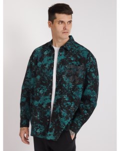 Куртка рубашка из хлопка с принтом и нагрудным карманом Zolla
