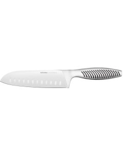Нож кухонный Vera 724313 сантоку для измельчения 180мм заточка прямая стальной серебристый черный Nadoba