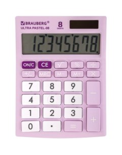 Калькулятор Ultra Pastel 08 Pr 8 разрядный сиреневый Brauberg