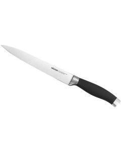 Нож кухонный Rut 722713 разделочный 200мм заточка прямая стальной черный серебристый Nadoba