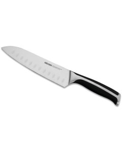Нож кухонный Ursa 722612 сантоку 17 5мм заточка прямая стальной черный серебристый Nadoba