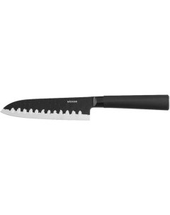 Нож кухонный Horta 723612 сантоку 17 5мм заточка прямая стальной черный серебристый Nadoba