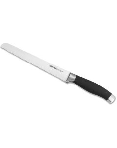 Нож кухонный Rut 722715 универсальный для хлеба 200мм заточка серрейтор стальной черный серебристый Nadoba