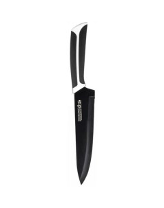 Нож кухонный LR05 28 шеф 203мм заточка прямая стальной черный Lara