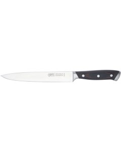 Нож кухонный 6810 разделочный для забоя разделки 200мм заточка прямая стальной коричневый серебристы Gipfel