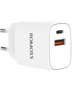Сетевое зарядное устройство AC20T USB C USB A 3A белый Romoss