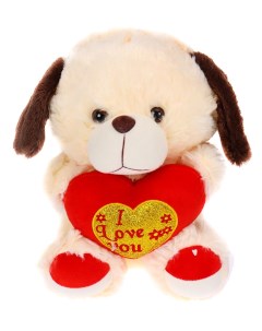Мягкая игрушка Shantou Песик с сердцем бежевый 31 21 18 см Shantou gepai