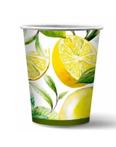 Набор бумажных стаканов Лимоны в т у плёнке 6 шт 250 мл Nd play