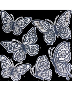 Наклейка 3D Черные бабочки СВА 1401 Nobrand
