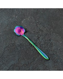 Ложка десертная Цветок 12 5 см витая цвет хамелеон Magistro