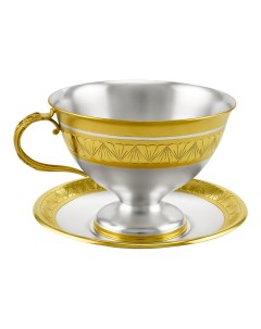 Чашка Мсетрский ювелир 1 с блюдцем серебро 925 пр Мстерский ювелир