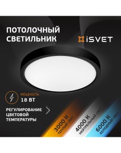 Светильник PNT 101 настенно потолочный светодиодный черный 18 Вт Isvet