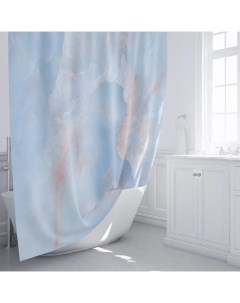 Штора для ванной Onyx FX 2516 180x200 см полиэстер цвет голубой Fixsen